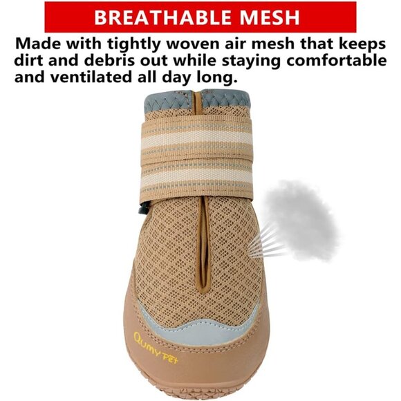 QUMY 4PCS Dog Shoes, Medium Large Dog Paw Protectors for Summer Heat Protectio - Picture 3 of 6